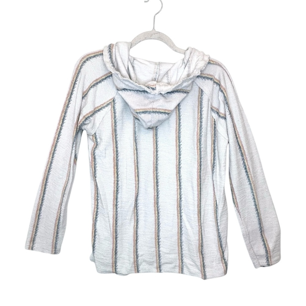 Ocean Drive White Pink Baja Hoodie Striped Pullover in Cream Beach Medium - Picture 2 of 6